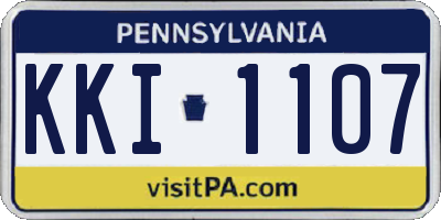 PA license plate KKI1107