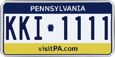 PA license plate KKI1111