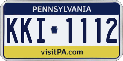 PA license plate KKI1112