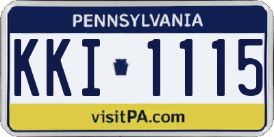 PA license plate KKI1115