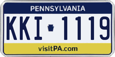 PA license plate KKI1119