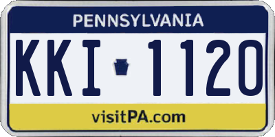 PA license plate KKI1120