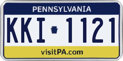 PA license plate KKI1121
