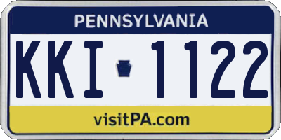 PA license plate KKI1122