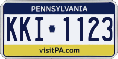 PA license plate KKI1123