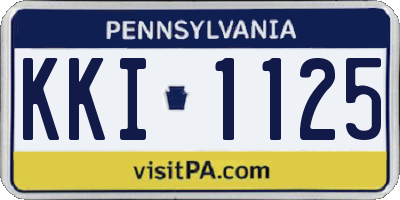 PA license plate KKI1125