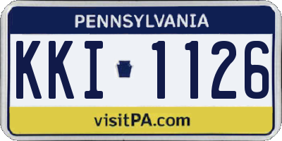 PA license plate KKI1126