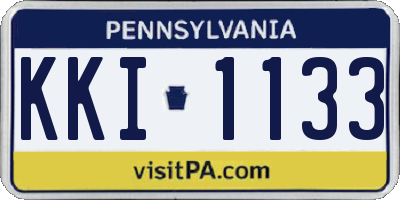 PA license plate KKI1133