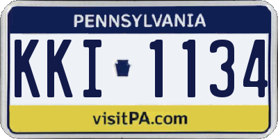 PA license plate KKI1134