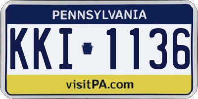 PA license plate KKI1136