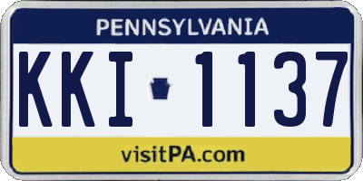 PA license plate KKI1137