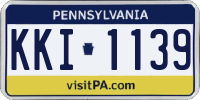 PA license plate KKI1139