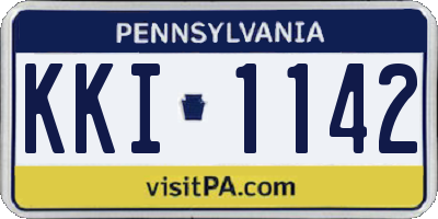 PA license plate KKI1142