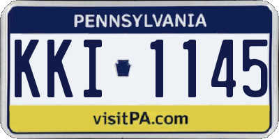 PA license plate KKI1145
