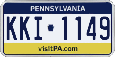 PA license plate KKI1149