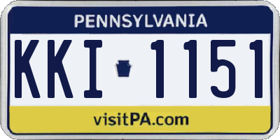 PA license plate KKI1151