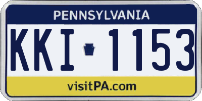 PA license plate KKI1153