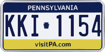 PA license plate KKI1154