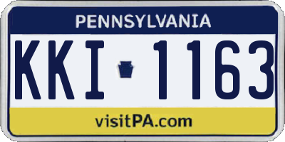 PA license plate KKI1163
