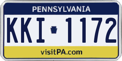 PA license plate KKI1172