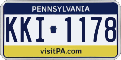 PA license plate KKI1178