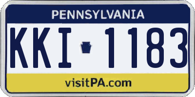 PA license plate KKI1183