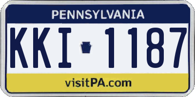 PA license plate KKI1187