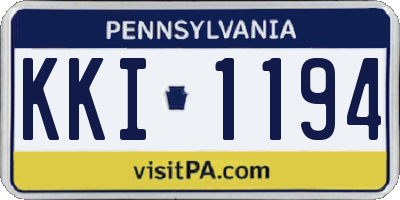 PA license plate KKI1194