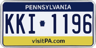 PA license plate KKI1196