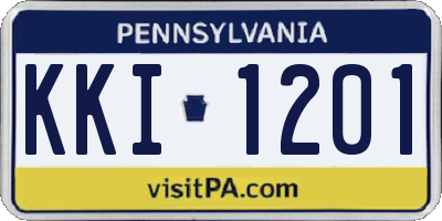 PA license plate KKI1201