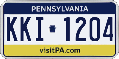 PA license plate KKI1204