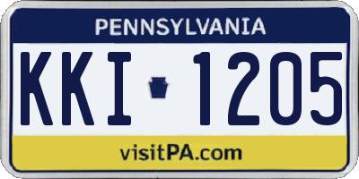 PA license plate KKI1205