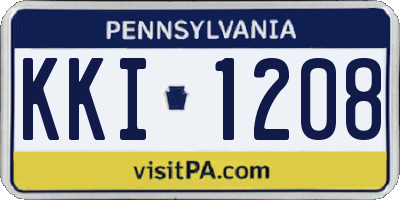 PA license plate KKI1208
