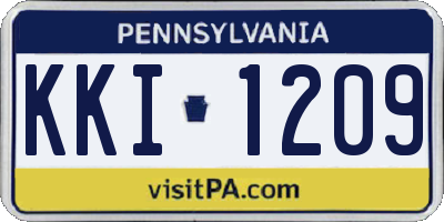 PA license plate KKI1209