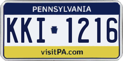 PA license plate KKI1216