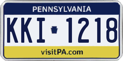 PA license plate KKI1218