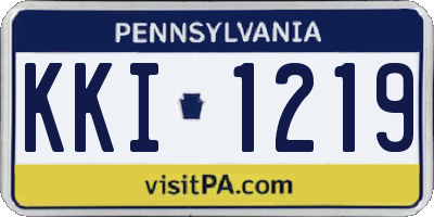 PA license plate KKI1219