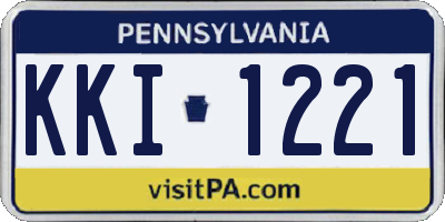 PA license plate KKI1221