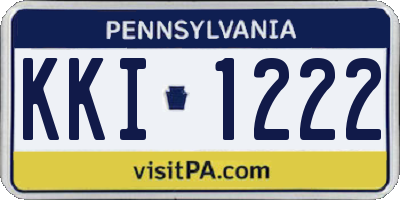 PA license plate KKI1222