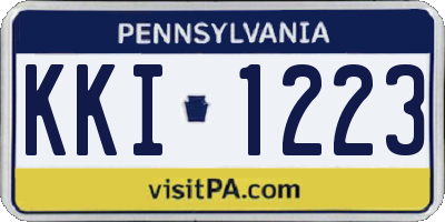 PA license plate KKI1223