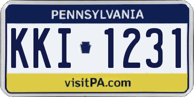 PA license plate KKI1231
