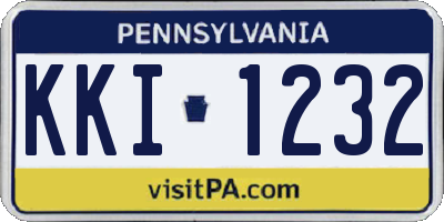 PA license plate KKI1232