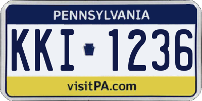 PA license plate KKI1236