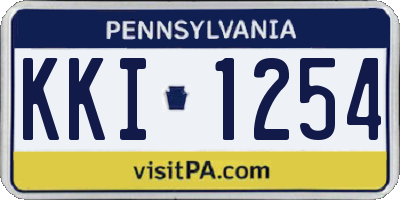 PA license plate KKI1254