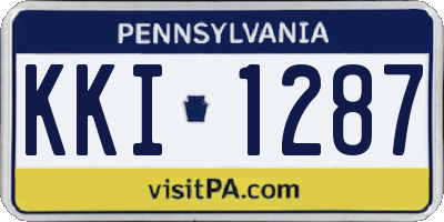 PA license plate KKI1287