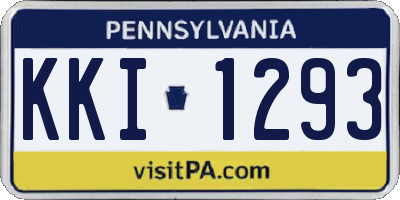 PA license plate KKI1293