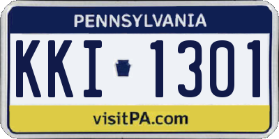 PA license plate KKI1301