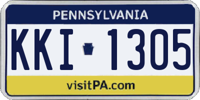 PA license plate KKI1305