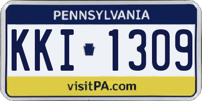 PA license plate KKI1309