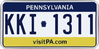 PA license plate KKI1311